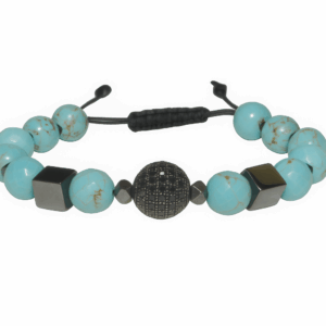 Pulseira Howlita Turquesa com Hematita