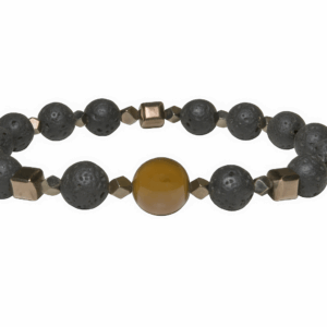 Pulseira Vulcânica com Hematita e Olho de Tigre